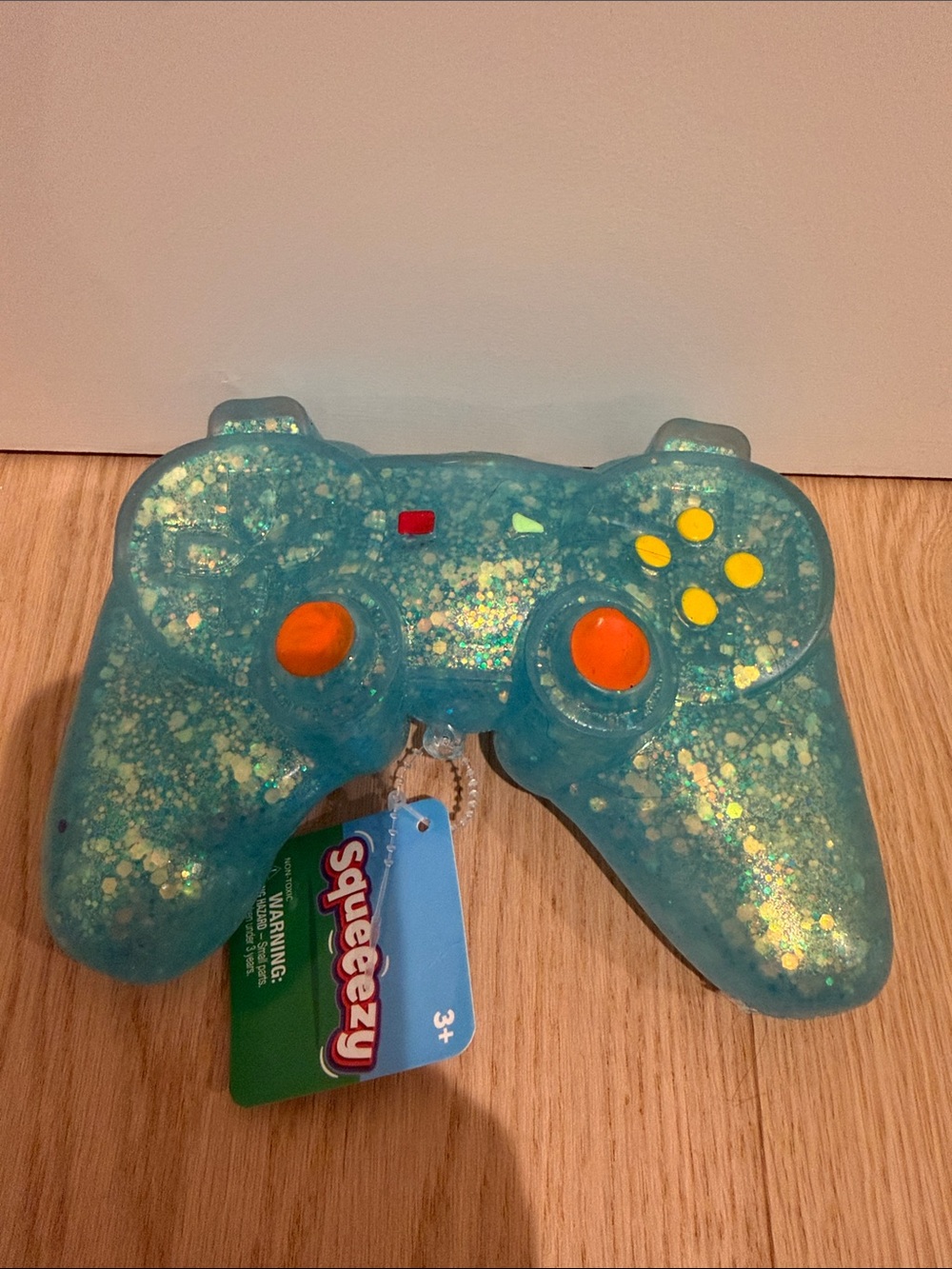 Squeezy Brand Glitter Blue Game Controller Stress Toy - Blue